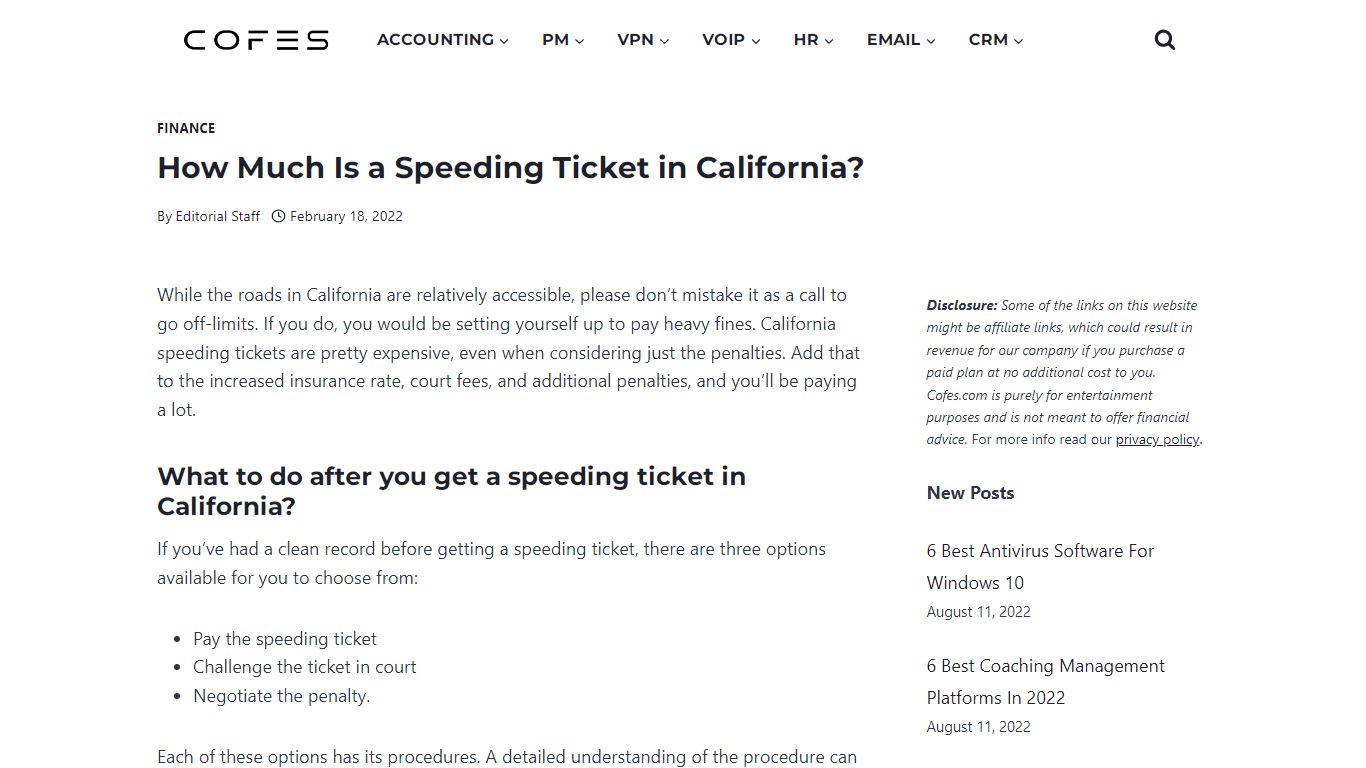 How Much Is a Speeding Ticket in California? - COFES.COM